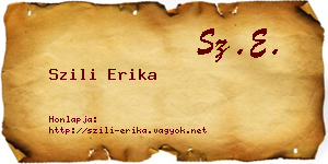 Szili Erika névjegykártya